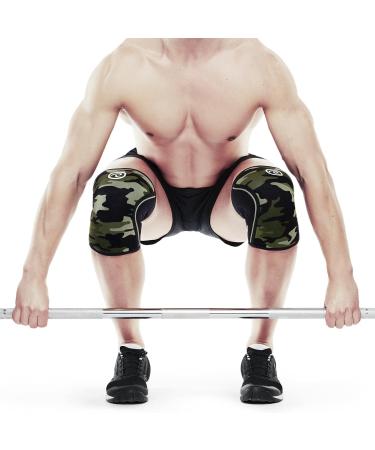 Rehband Knee Sleeve 7mm Neoprene for Strength Training & Fitness - Flexible Non-Slip Camo Knee Brace for Men & Women - 1 Pair S | International Shipping Available - Buy Online on GoSupps.com