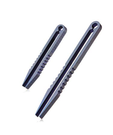 2 Pieces Mini Titanium Tweezers Portable Titanium Alloy Tweezers EDC Tweezers Survival Pick Up Tweezers Camping Outdoor Gadget Travel Mini Tool Large and Small Sizes Tweezers (Blue) - Buy Online on GoSupps.com