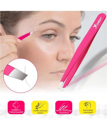 Buy Candure Stainless Steel Precision Tip Tweezers for Eyebrow Plucking | Professional Angle Tweezers for Men & Women | Pink 1 Piece - Perfect for Ingrown Hair & Splinters - Buy Online on GoSupps.com