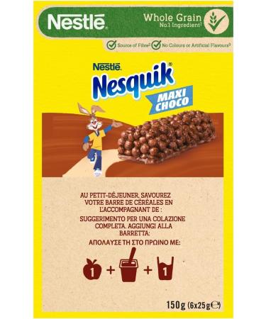  Italian Gourmet E.R. Nesquik Cereali Cereal Bars Pack of 3 chocolate and milk cereal sticks 6 x 25g + Italian Gourmet Pulpa 400g - Buy Online on GoSupps.com