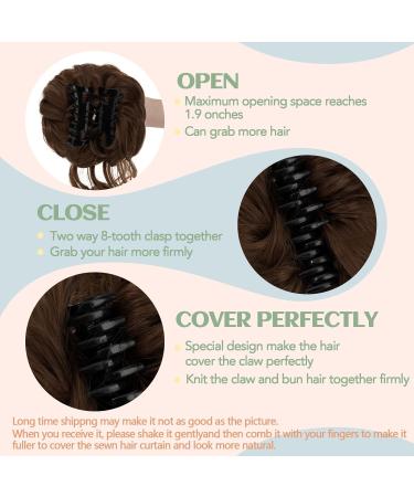 S-Noilite Messy Bun Hair Piece Claw Clip Updo Chignon Curly Wavy Scrunchies Synthetic Ponytail - Light Brown 12 - Buy Online on GoSupps.com