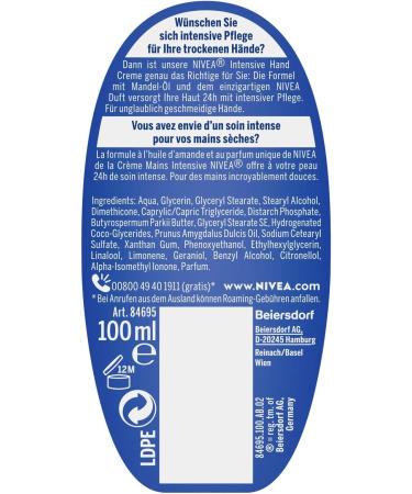 Nivea Intensive Care Hand Creme 3-Pack (3 x 100ml) - Nourishing Hand Cream with Almond Oil & Classic Fragrance | Buy Internationally - Buy Online on GoSupps.com