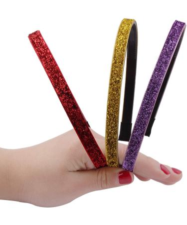 DIY Glitter Hair Bands - 8-Piece Set for Women Men & Girls | Gentle Touch Headgear in 8 Colors - Buy Online on GoSupps.com