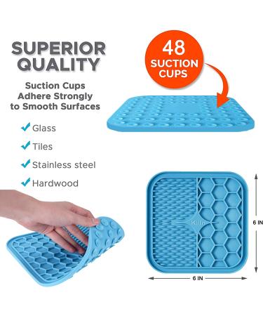 KILIN Dog Lick Pad Snuffle Mat for Boredom & Anxiety Relief | Slow Feeder Alternative with Suction Cups | Calming Mat for Bathing & Grooming | Small Blue - Buy Online on GoSupps.com