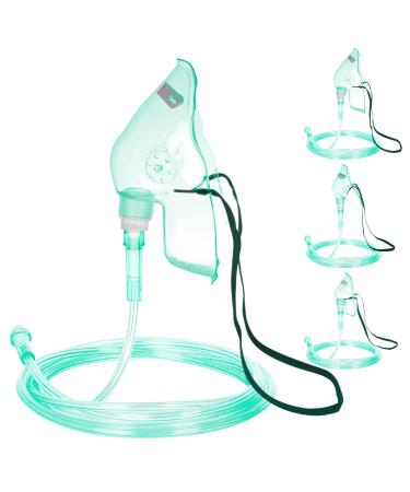 3 Pack Oxygen Mask for Face Adult with 6.6' Tube & Adjustable Elastic Strap - Size S+M+L Size S+M+L-3pack