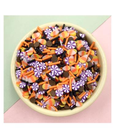 NIANTU1124 100g Corn Ice Cream Candy Slices Polymer Clay Sprinkles for Crafs DIY Making Nail Art Decoration Plastic klei Mud Accessories Gift (Color : Halloween Mix)