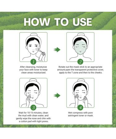 Green Tea Mask Stick Green Mask Stick Green Tea Deep Cleanse Mask Stick Clay Mask Purifying Oil Control Clean Solid Mask Face Moisturizing Acne Deep Pore Cleansing for All Skin Types - Buy Online on GoSupps.com