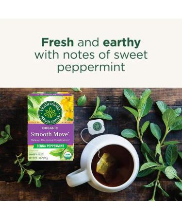 Senna Tea Bags Bundle with Traditional Stimulant Laxative Tea (2x16 bags) Smooth Move Organic Peppermint Caffeine Free - Buy Online on GoSupps.com