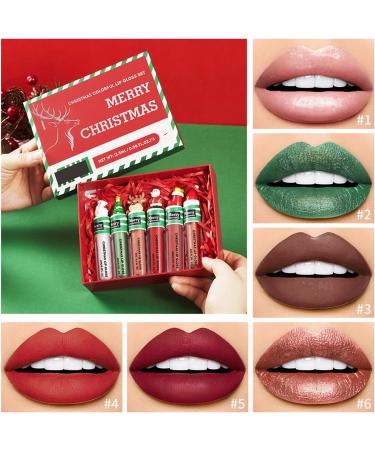 Bestvisse 6Pcs Matte Lipstick Waterproof Moisturizing Lipstick Makeup Supplies Christmas Box for Women Girls - Buy Online on GoSupps.com