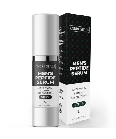 Men's Advance Peptide Serum for Face | Anti Aging & Wrinkle Reduction | Hyaluronic Acid Infused with Green Tea Coconut Jojoba Oi Vitamin E | Mens Skincare | Face Serum for Men - 1 oz
