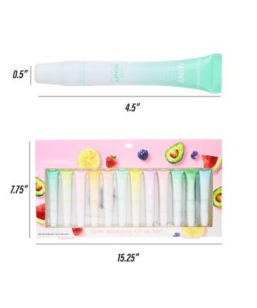 EXPRESSIONS 12pc Lip Oil Set - Flavored Lip Oils Value Pack Hydrating Lip Oils w/Squeeze Tube Application Moisturizing Lip Oil Collection for Everyday Lip Care and Lip Repair (FRUITS) - Buy Online on GoSupps.com