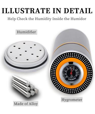 CIGARLOONG Cigar Case Portable Cigar Humidor Built-in Humidifier and Hygrometer for 3-5 Cigar Tube(Color:Black) - Buy Online on GoSupps.com