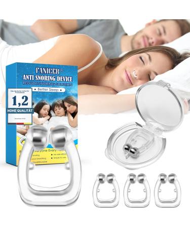 8 Set Schnarch Stopper Anti Schnarch Reusable snoring stopper nose clip anti -snoring nose clip for relaxed nights possible better breathing sleep apnea 8 pieces