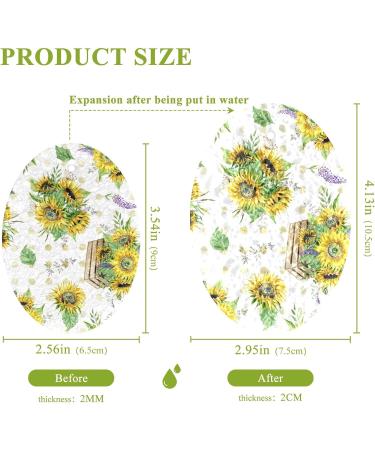 3-Pack Cleaning Kitchen Sponges Oval Sunflower Bouquet Lavender Kitchen Cellulose Dishwashing Wood Pulp Cotton - Buy Online on GoSupps.com