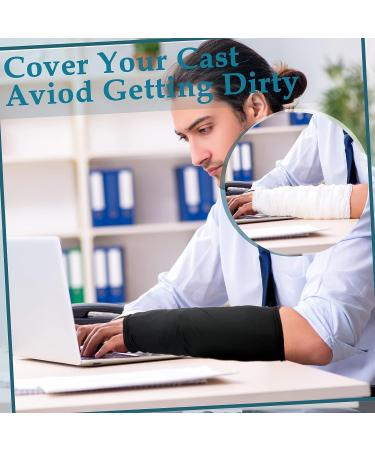 Black Arm Cast Cover - Short Arm Sleeve Protector for Cast Decorations - 8 Pcs, Washable & Removable - 11 Length x 9-11 Circumference - Buy Online on GoSupps.com