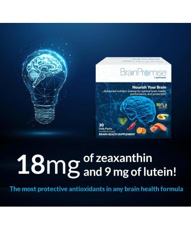 BrainPromise Eye & Brain Supplement by EyePromise - 30 Softgel Packets 30-Day Supply - Eye Supplement with Brain Support for Memory & Focus Made with Lutein and Zeaxanthin Vitamin A B C D & Zinc - Buy Online on GoSupps.com