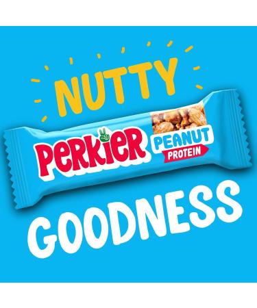 Perkier Crunchy Peanut Snack Bars (18 Pack) - Vegan, Gluten Free, High Protein & Fibre, Low Sugar, Natural Ingredients - Healthy, Lower Calorie Bars with No Palm Oil - 18 Count Pack - Buy Online on GoSupps.com