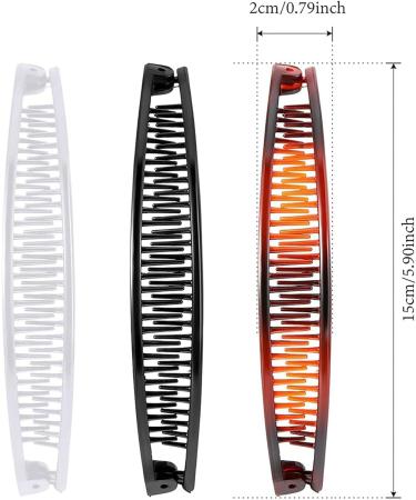 6 Pcs Banana Hair Clip Banana Clip Double Comb Long Hair Clips Banana Hair Comb Banana Clip for Thick Hair Slides and Clips for Women Fine Hair (Brown and Black and white) - Buy Online on GoSupps.com