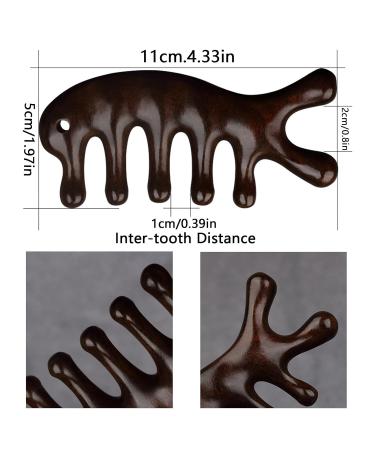 Wooden Ridge Scalp Massage Comb - Multi-Purpose Sandalwood Wide Tooth Hair Massager for Men & Women - Ideal Gua Sha Tool for Head Care - Buy Online on GoSupps.com