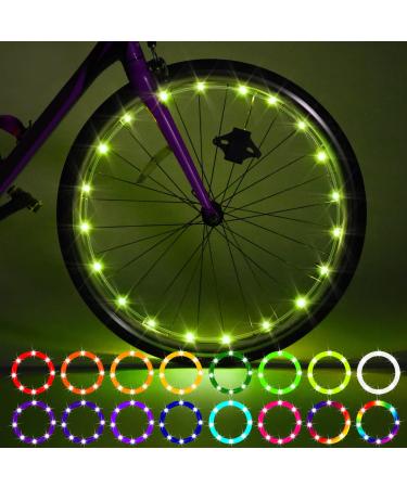 Upgraded Tube Version2Pack LED Bike Wheel Lights, shielded by protective tubing, withstand slams &waterproof, Remote Control Bicycle Tire LED Light, 16Color Change by Yourself, Super Bright at Night