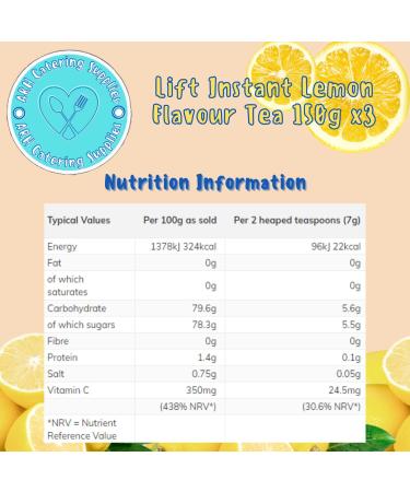 Lift Instant Lemon Flavour Tea 150g x3 - Energize Your Day with Zesty Refreshment - Buy Online on GoSupps.com
