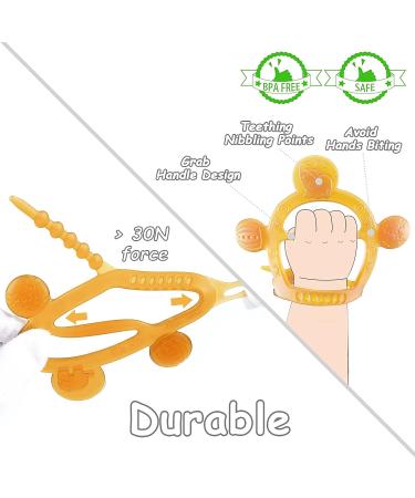 HEORSHE Baby Teething Toy - Silicone Adjustable Wristband Chew Toy for Babies 0-12 Months - Brown - Buy Online on GoSupps.com