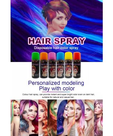 Temporary Hair Color Spray Birthday Party New Year Party Celebration 3OZ- Case (6 Cans) - 6 Colors - Buy Online on GoSupps.com