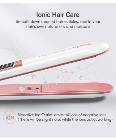 Terviiix 1 Inch Flat Iron Hair Straightener - Negative Ionic Ceramic Adjustable Temp 330 -430 Fast Heat Up Dual Voltage Auto-Off - Buy Online on GoSupps.com