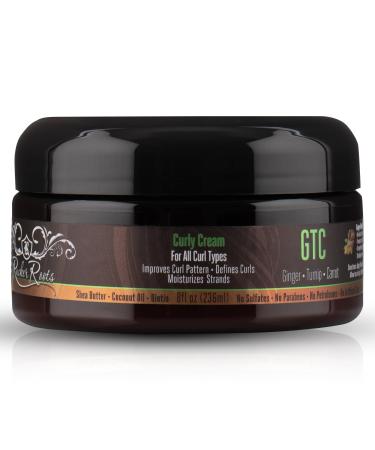Rucker Roots GTC Curly Cream |Moisturizes Strands| Improves Curl Pattern| Defines Curls| Ginger Turnip Carrot Root Oils| All Curl Types