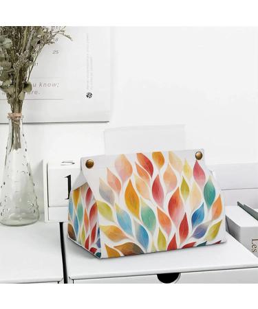Tissue Box Cover Tissue Box Holder Multicolor Leaves Print Tissue Holder Travel Tissue Packs Facial Paper Holder Decorative Holder - Buy Online on GoSupps.com