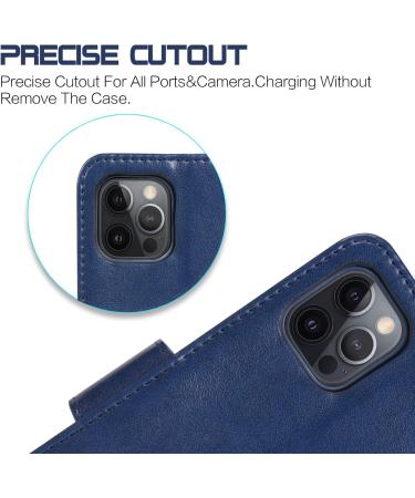 Arae iPhone 12 Pro Max Case Wallet - Blue | Card Holder & Wrist Strap | Compatible & Stylish - Buy Online on GoSupps.com