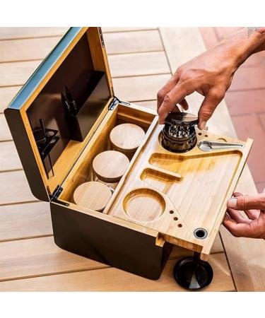 Bamboo Storage Box Premium Bamboo Storage Chest,Removable Rolling Tray Bundle Storage Box, Stash Box With Rolling Tray And Lock