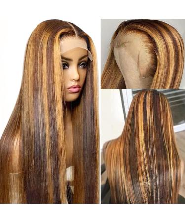Alibeauty 13x5 Ombre Highlight Honey Blonde Lace Front Wig | Pre Plucked HD Transparent Human Hair | 180 Density Colored T Lace Frontal Wig for Black Women - Buy Online on GoSupps.com