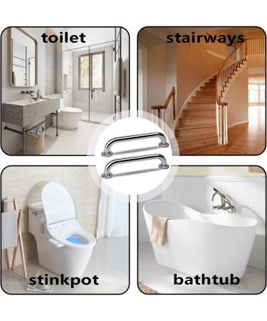 Harrianna 2 Pack Shower Grab Bar Chrome Stainless Steel Bathroom Grab Bar Shower Handle Bath Handle Grab Bars Senior for Bathroom - Handicap Elderly Injury Senior Assist Bath Handle(12 Inch) 12inch - Buy Online on GoSupps.com