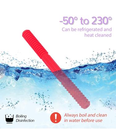 Hollow Silicone Teething Tube in Red - Safe, Textured, and Flexible for Baby's Teething Relief at Home - Buy Online on GoSupps.com