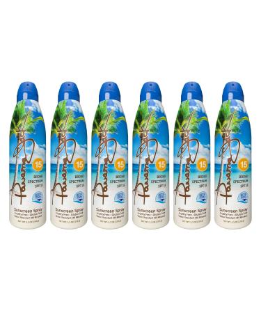 Panama Jack Continuous Spray Sunscreen SPF 15 - 5.5 OZ (Pack of 2) | Broad Spectrum UVA/UVB Protection | Water Resistant 80 Minutes | PABA, Paraben, Gluten & Cruelty Free - Buy Online on GoSupps.com