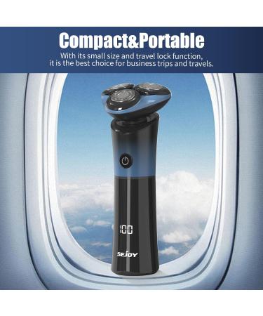 Sejoy Electric Shavers for Men - Rechargeable Self-Sharpening IPX6 Waterproof Razor with Magnetic Head & Quick Release Blade - Skyline Blue - Buy Online on GoSupps.com