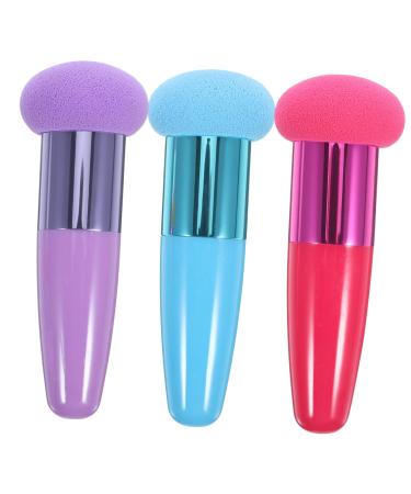 Mushroom Facial Foundation Sponges 3pc Travel Powder Puff Lip Brush Powder Foundation Brush