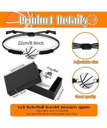 Willbond Basketball Charm Bracelet - Adjustable Woven Jewelry with Cardboard Gift Box | Sports Fan Accessories - Perfect Basketball Volleyball Gift - Buy Online on GoSupps.com