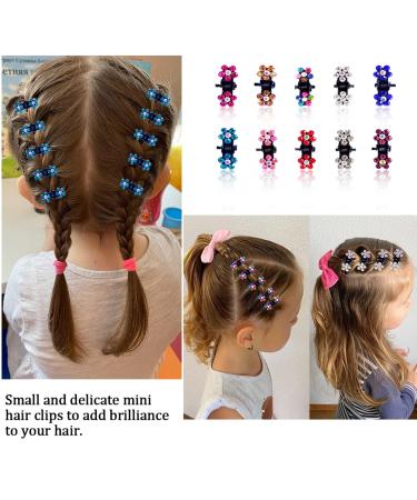 78 Pcs Mini Rhinestone Flower Hair Claw Clips - Multicolored Metal Clamps for Girls & Women - Buy Online on GoSupps.com