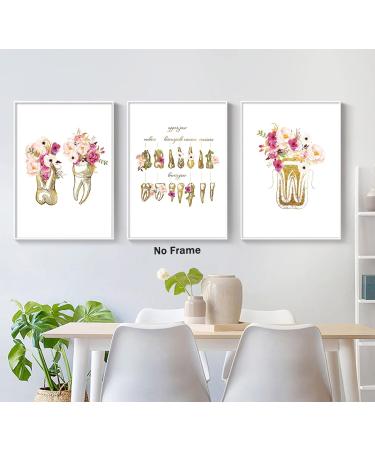 Mundwing Flower Art - Dental Surgery Wall Decoration Canvas Prints & Posters for Dentists | Nordic Style Decor (40.6 x 61 cm) - Buy Online on GoSupps.com