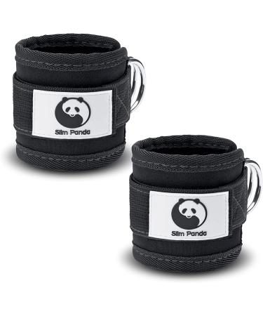 Slim Panda Ankle Strap for Cable Machine Attachments (Pair) Resistance Bands for Kickbacks, Glute Workouts, Leg Extensions, Curls, and Hip Abductors for Men and Women, Adjustable with Double D-Rings(1Pair) Black - Buy Online on GoSupps.com