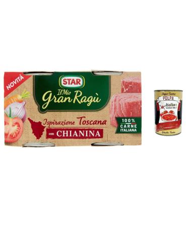 Italian Gourmet E.R. My Gran rag Star Tuscan Inspiration Lot de 12 sauce tomate au b uf Chianina 2 x 100 g Soupe tomate + polpa italien gourmet 400 g
