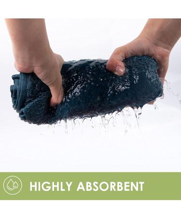 CANFOISON Bamboo Washcloths 4 Pack, Peacock Blue | Super Soft & Absorbent Bathroom Towels for Adult, Kids, Baby | 13x13 inches | 4PCS Washcloths - Buy Online on GoSupps.com