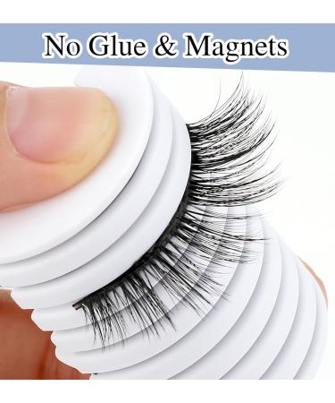 Self Adhesive Eyelash Strips - 20 Pcs Reusable Strong Hold for Easy Application | No Glue Needed Clear & Black Options - Buy Online on GoSupps.com