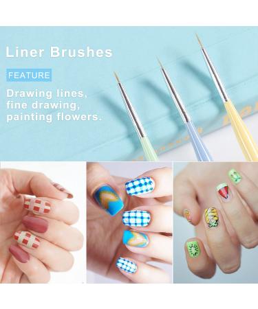 TEOYALL Nail Art Brushes Set - Builder Gel, Dotting Tools, Fine Liner - Buy Online on GoSupps.com