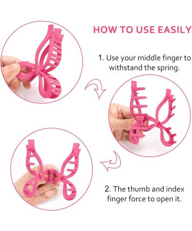3 Pcs Hair Claw Clips Strong Hold Hair Clips Claw Large Bow Claw Clips for Thick Thin Hair Cute Hair Clips Styling Accessories for Women Girls (B) - Buy Online on GoSupps.com