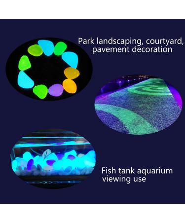 220 Pieces of Blue Fluorescent Decorative Stones for Garden Aquarium & Lawn Glow in the Dark Stones for Sidewalks Flower Beds Vases & More - Buy Online on GoSupps.com
