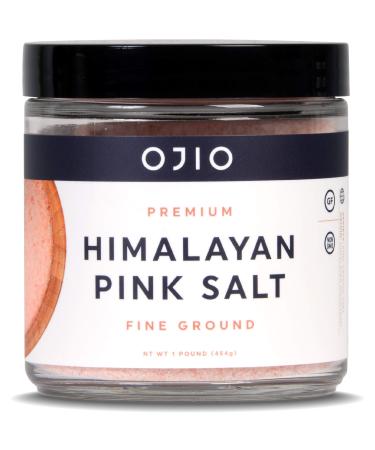 Ojio Himalayan Pink Fine Grain Salt  No Anti-Caking Agents  Pure Culinary Grade - Kosher  Nutrient and Mineral Dense  1 Pound 1 Pound (Pack of 1)