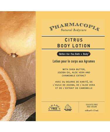 Pharmacopia Citrus Body Lotion 16 oz - Natural, Organic & Vegan Moisturizing Cream - Buy Online on GoSupps.com